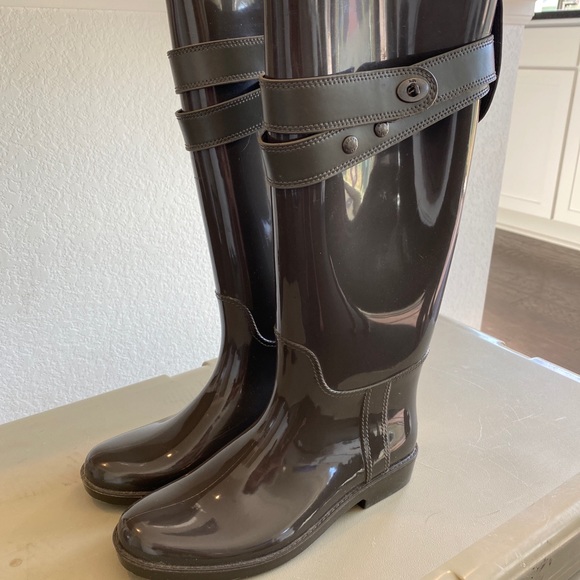 coach rain boots size 8